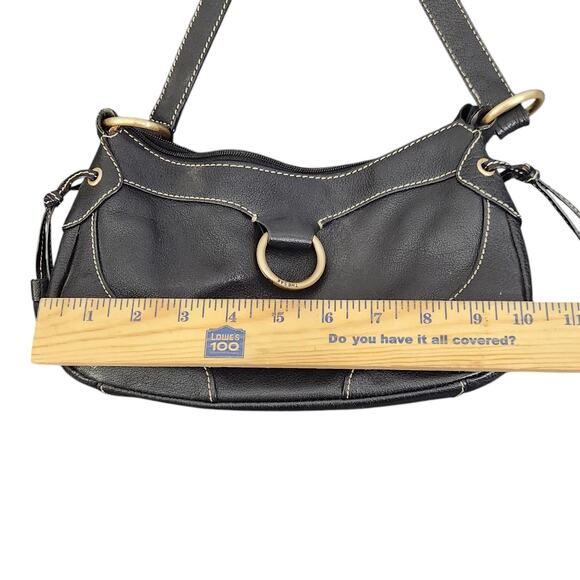 THE SAK BROWN LEATHER PURSE TASSELS SMALL SHOULDER BAG GOLD Y2k 90s 2000s HOBO - Picture 10 of 11